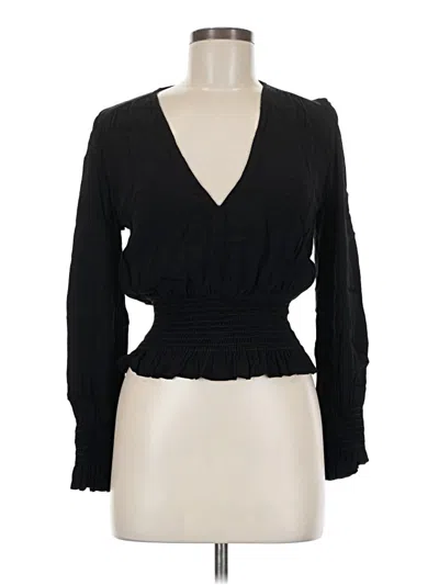 Pre-owned Blue Life Long Sleeve Blouse In Black