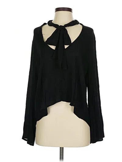 Pre-owned Blue Life Long Sleeve Blouse In Black