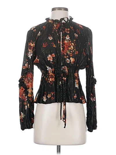 Pre-owned Blue Life Long Sleeve Blouse In Black