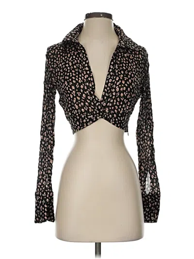 Pre-owned Blue Life Long Sleeve Blouse In Black