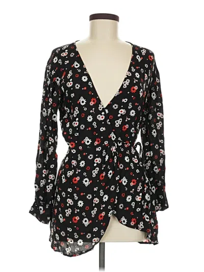 Pre-owned Blue Life Long Sleeve Blouse In Black