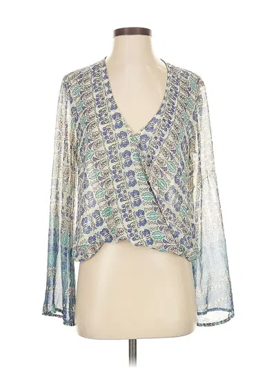 Pre-owned Blue Life Made In Sunny Califorina 3/4 Sleeve Blouse In Blue