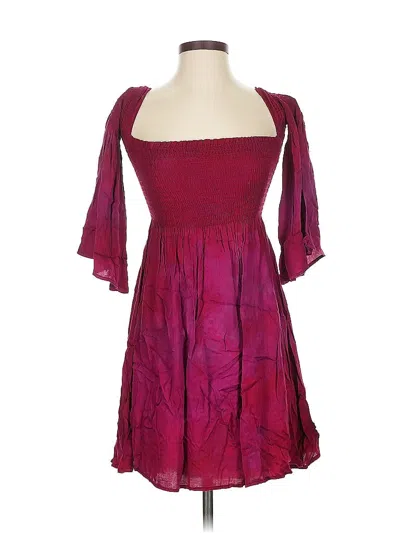 Pre-owned Blue Life Made In Sunny Califorina Cocktail Dress In Burgundy