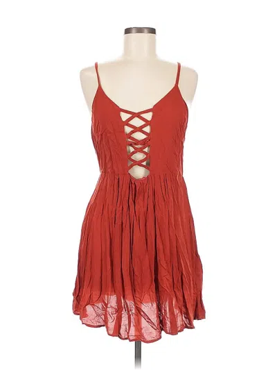 Pre-owned Blue Life Made In Sunny Califorina Sleeveless Top Red Halter Neckline Tops
