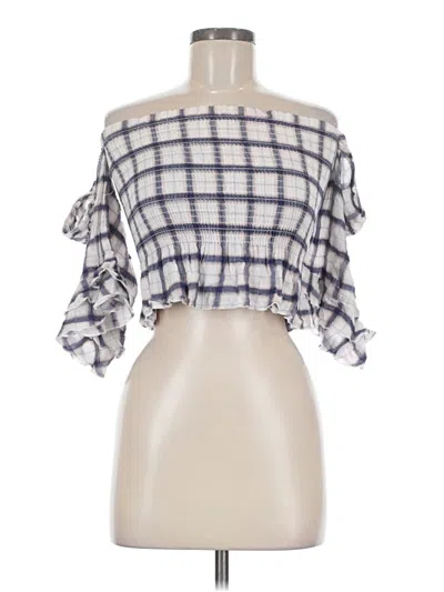 Pre-owned Blue Life Short Sleeve Blouse In Blue