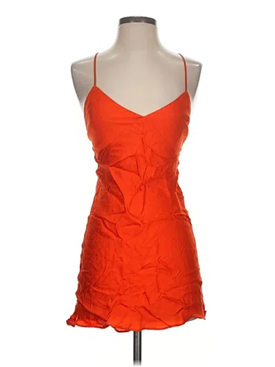 Pre-owned Blue Life Sleeveless Top Orange Halter Neckline Tops