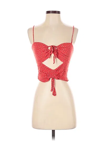 Pre-owned Blue Life Sleeveless Top Red Sweetheart Neckline Tops