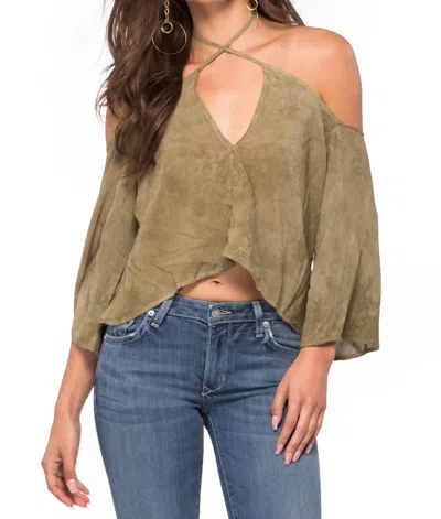Blue Life Sophia Halter Top In Spanish Olive