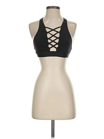 Pre-owned Blue Life Tank Top Black Halter Neckline Tops