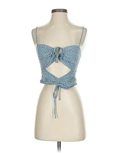 Pre-owned Blue Life Tank Top Blue Strapless Neckline Tops