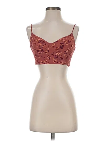 Pre-owned Blue Life Tank Top Brown Strapless Neckline Tops