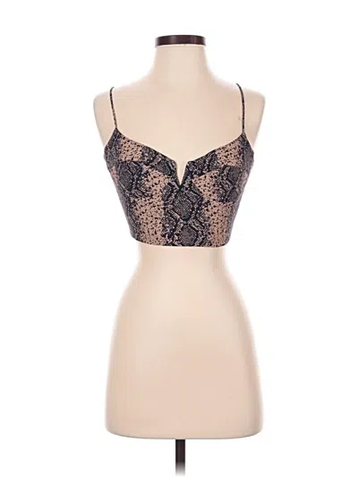 Pre-owned Blue Life Tank Top Brown Sweetheart Neckline Tops