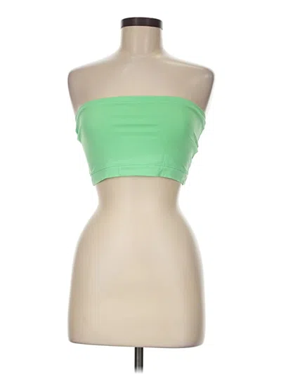 Pre-owned Blue Life Tube Top Green Strapless Neckline Tops