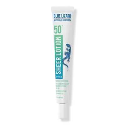 Blue Lizard Australian Sunscreen Sheer Mineral Sunscreen Lotion For Face Spf 50+