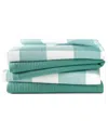 Blue Loom Jackson Plaid Waffle Weave Kitchen Towel, Set Of 4 In Eucalyptus