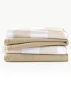 Blue Loom Jackson Plaid Waffle Weave Kitchen Towel, Set Of 4 In Tan