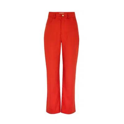 Blue Nude Mustang Organic Straight Leg Jeans - Chilli Red