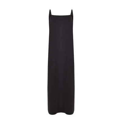 Blue Nude Women's Black Infinity Embroidered Glass Evening Dress