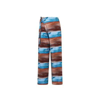 Blue Nude Women's Blue / Brown Monument Bamboo Wrap Pant In Blue/brown