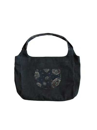 Blue Nude Women's Blue Enso Curved Organic Cotton Tote Bag - Paisley