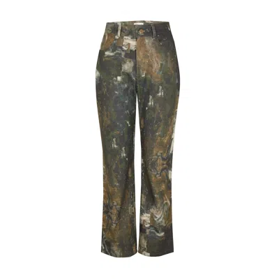 Blue Nude Women's Gold / Green Pender Straight Leg Denim Trouser In Gold/green