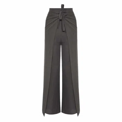 Blue Nude Women's Grey Casa Tie Wrap Pant In Charcoal In Gray