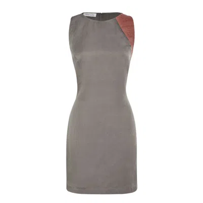 Blue Nude Women's Grey / Red Cochineal Cut-out Shift Dress In Grey/red