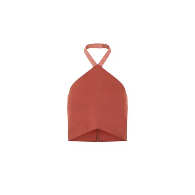 Blue Nude Women's Pink / Purple Abiquiu Linen Halter Top In Pink/purple