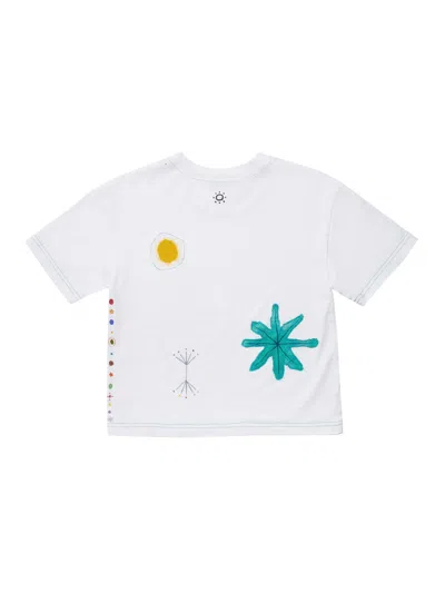 Blue Nude Women's White Helios Hand-painted T-shirt