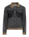 Blue Of A Kind Woman Denim Outerwear Steel Grey Size L Cotton In Grey