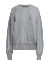 Blue Of A Kind Woman Sweatshirt Grey Size L Cotton, Polyester In Grey