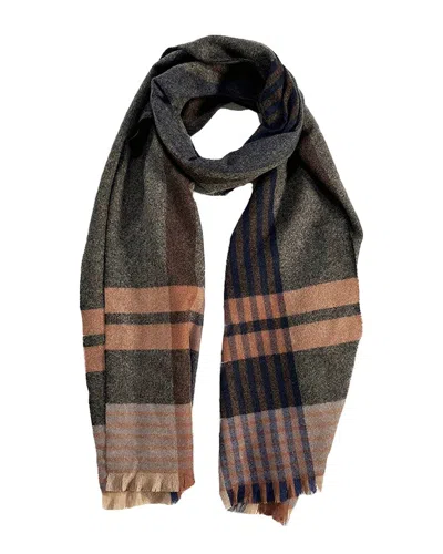 Blue Pacific Cashmere-blend Tartan Plaid Scarf In Black