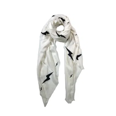 Blue Pacific Fashion Cashmere Blended Printed Scarves In Lightening Bolt