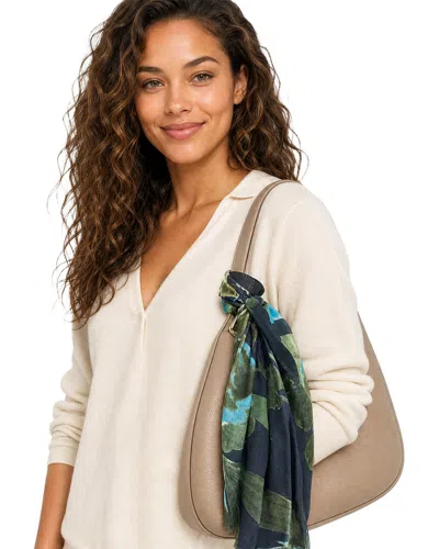 Blue Pacific Floral Dip Silk-blend Neckerchief In Multi