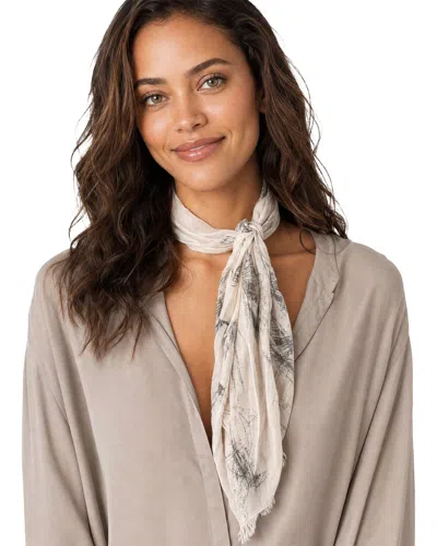 Blue Pacific Floral Sketch Neckerchief In Transparent