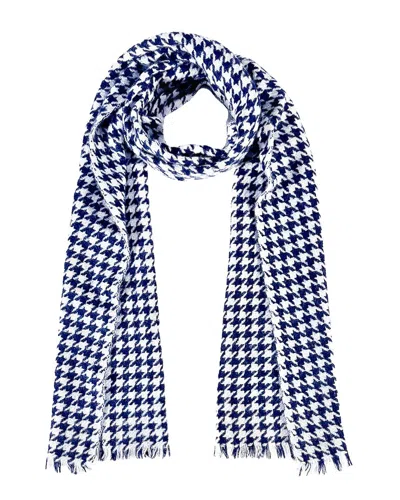 Blue Pacific Houndstooth Cashmere-blend Scarf