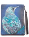 Blue Pacific Hummingbird Canvas Wristlet In Blue