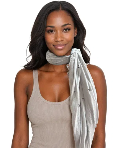 Blue Pacific Icon Notes Cashmere-blend Neckerchief In White