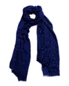Blue Pacific Icon Stars Cashmere-blend Scarf In Blue