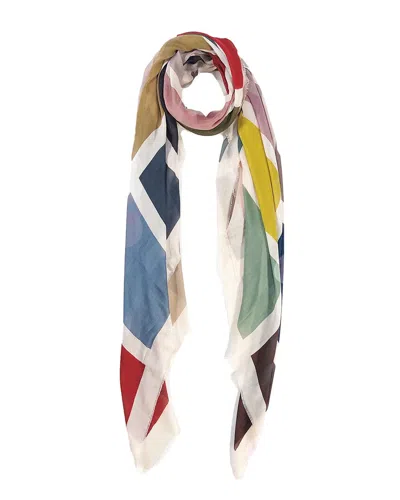 Blue Pacific Italian Colorblock Silk-blend Scarf