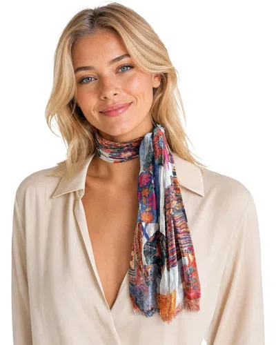 Blue Pacific Italian Handbags Silk-blend Neckerchief In White