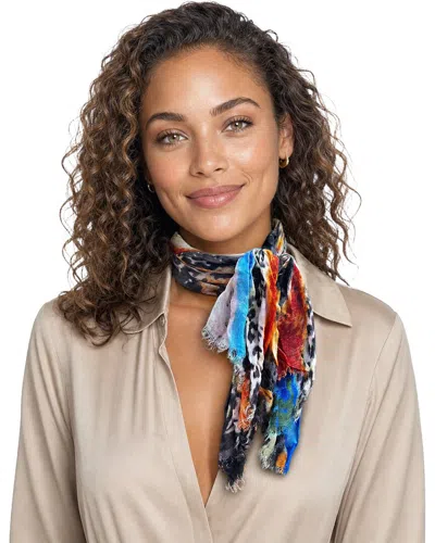 Blue Pacific Leopard Rose Neckerchief In Purple