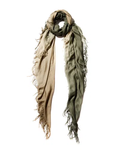 Blue Pacific Ombre Tissue Cashmere-blend Scarf In Green