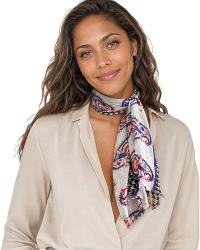 Blue Pacific Paisley Houndstooth Neckerchief In Purple