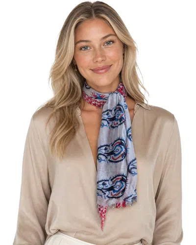 Blue Pacific Paisley Houndstooth Neckerchief In Purple