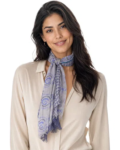 Blue Pacific Paisley Houndstooth Neckerchief In White