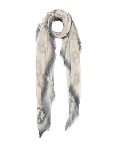 Blue Pacific Peace Silk-blend Scarf In Neutral
