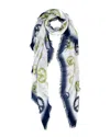 Blue Pacific Peace Silk-blend Scarf