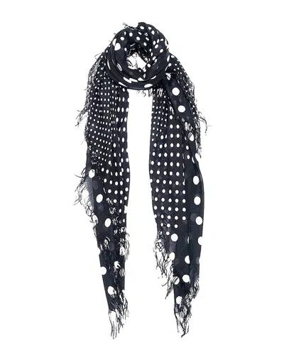 Blue Pacific Polka-dot Print Cashmere-blend Scarf In Multi