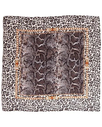 Blue Pacific Safari Silk Square Neckerchief In Purple